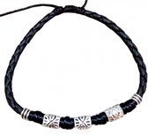 Armband-Zwart-Tibetaanse stijl-Extra groot-Schuifsluiting-20- 26 cm-Charme Bijoux