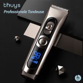 Thuys Professionele Tondeuse - Tondeuse met Carbonstalen Scheerkop - LED display - Professionele trimmer - 2000 mAh - Goud