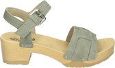 Softclox S3570 PEPPINA - Volwassenen Platte sandalen - Kleur: Groen - Maat: 38