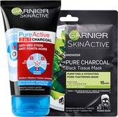 Garnier PureActive Charcoal 3in1 Gezichtsreiniger & Gezichtsmasker Pakket