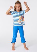 Woody pyjama meisjes/dames - multicolor gestreept - axolotl vis - 221-1-BSK-S/987 - maat 104