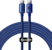Baseus 2m USB C kabel | Type C naar C 2 Meter | Male to male | Power delivery | Voor Samsung, Huawei, OnePlus, Oppo, Sony, Macbook Pro, Chromebook (blauw) CAJY000703