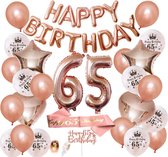 Joya Beauty® 65 Jaar Verjaardag Versiering | Roségoud | Versiering Verjaardag | Feestversiering | Feestpakketten | Feestversiering Pakketten