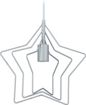 Relaxdays Hanglamp ster - pendellamp zilver - plafondlamp - E27 fitting - eetkamerlamp