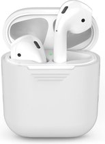 Jumada - Airpods case - Siliconen - Hoesje - Apple AirPods 1+2 - Wit