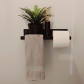 Qstiel Qumi droit - Porte-rouleau de papier toilette - Acier 2mm - Revêtement en poudre RAL 9005 noir