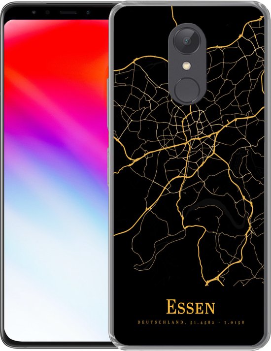 Telefoonhoesje Geschikt voor Xiaomi Geschikt voor Redmi 5 hoesje - Essen - Kaart - Goud - Siliconen Telefoonhoesje Telefoonhoesje