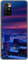 Geschikt voor Xiaomi Redmi 10 hoesje - Rotterdam - Lucht - Roze - Siliconen Telefoonhoesje