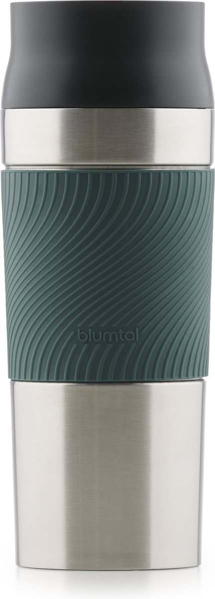 Blumtal Thermosbeker Classic - Lekvrij, BPA-Vrij en Vaatwasserbestendig - Hoge Kwaliteit Thermosfles met Quick-Press Sluiting - Travel Mug 350 ml - Donkergroen