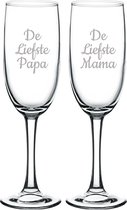 Gegraveerde Champagneglas 16,5cl De Liefste Mama-De Liefste Papa