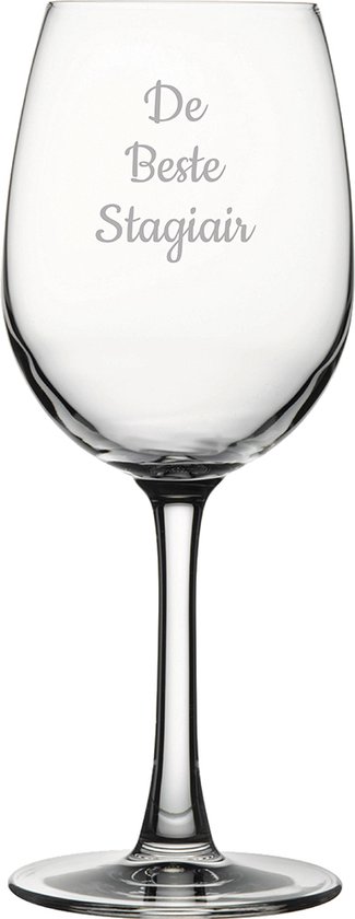 Gegraveerde witte wijnglas 36cl De Beste Stagiair