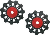 derailleurwieltjes SP856 11 tanden 2 stuks zwart/rood