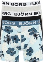 Björn Borg boxershorts Essential (3-pack) - heren boxers normale lengte - blauw - grijs en print -  Maat: L