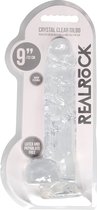 9" / 23 cm Realistic Dildo With Balls - Transparent - Realistic Dildos transparent