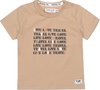 Dirkje jongens T-shirt beige met tekst - maat 68