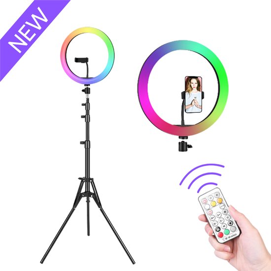 Ringlamp met statief mobiele telefoon, 10 inch ringlamp 3