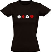 Poker Casino Suits | Dames T-shirt | Zwart | Cards | Kaarten | Kaartspel | Gokken | Blackjack