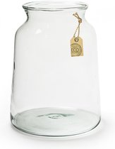 Transparante Eco taps toelopende bloemen/boeket vaas/vazen van glas 30 x 17 cm