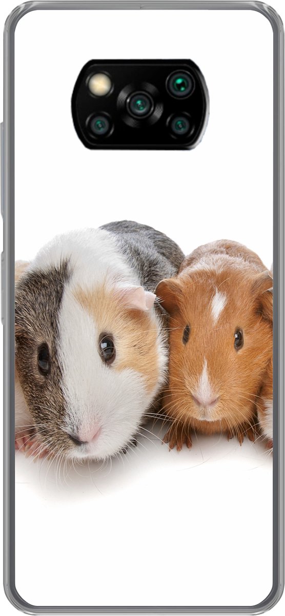 Telefoonhoesje Geschikt voor Xiaomi Geschikt voor Poco X3 NFC hoesje - Vijf cavia's - Siliconen Telefoonhoesje Telefoonhoesje