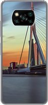 Geschikt voor Xiaomi Poco X3 Pro hoesje - Rotterdam - Erasmus - Zonsondergang - Siliconen Telefoonhoesje