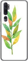 Geschikt voor Xiaomi Mi Note 10 Pro hoesje - Waterverf - Bladeren - Planten - Siliconen Telefoonhoesje