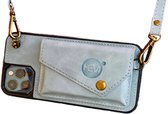 Apple iPhone 12 Pro Max HEM Ibiza Blauw Festi-Schoudercover met apart geld/pinpasvak