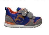 Falcotto Mt 22 velcro's orange logo lederen sportieve sneakers Haker grijs blauw