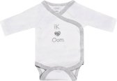 romper oom junior katoen wit/grijs maat 50/56