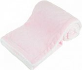 dekentje ster 75 x 100 cm polyester/sherpa roze