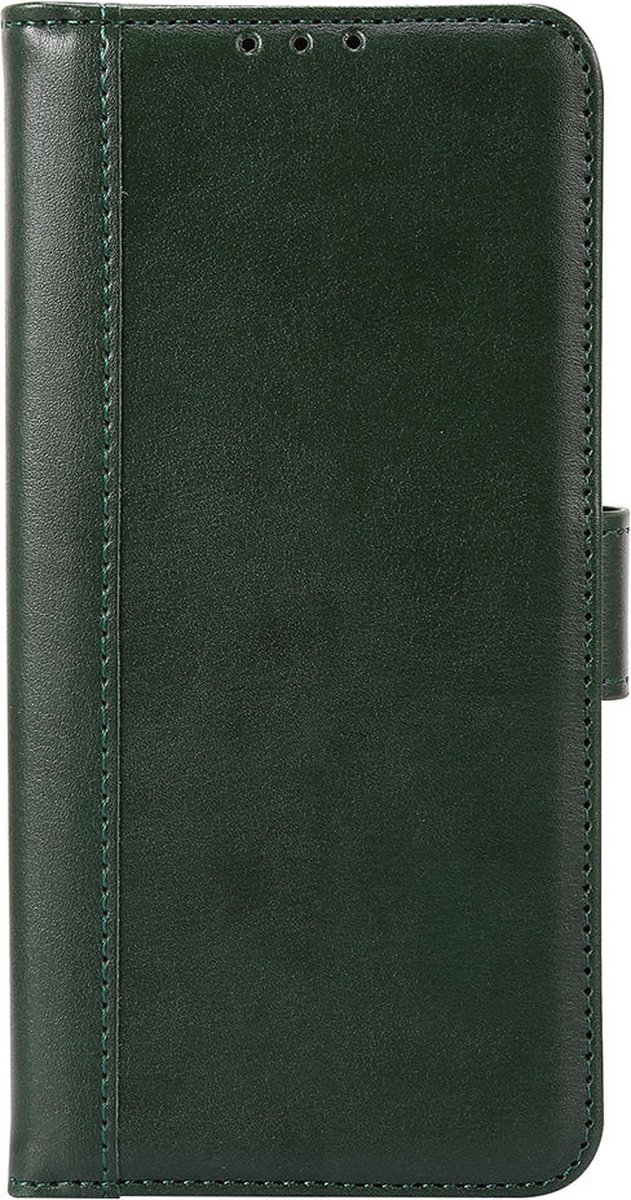 Shop4 - OnePlus Nord 2 5G Hoesje - Wallet Case met Pasjeshouder Grain Groen