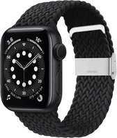 Nylon bandje gevlochten Zwart geschikt voor Apple Watch 42/44/45mm