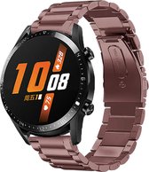 Stalen Smartwatch bandje - Geschikt voor  Huawei Watch GT stalen band - brons-goud - 46mm - Strap-it Horlogeband / Polsband / Armband