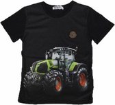 S&c Tractor / Trekker Shirt - Korte Mouw - Claas - H216 -  Zwart - Maat 122/128