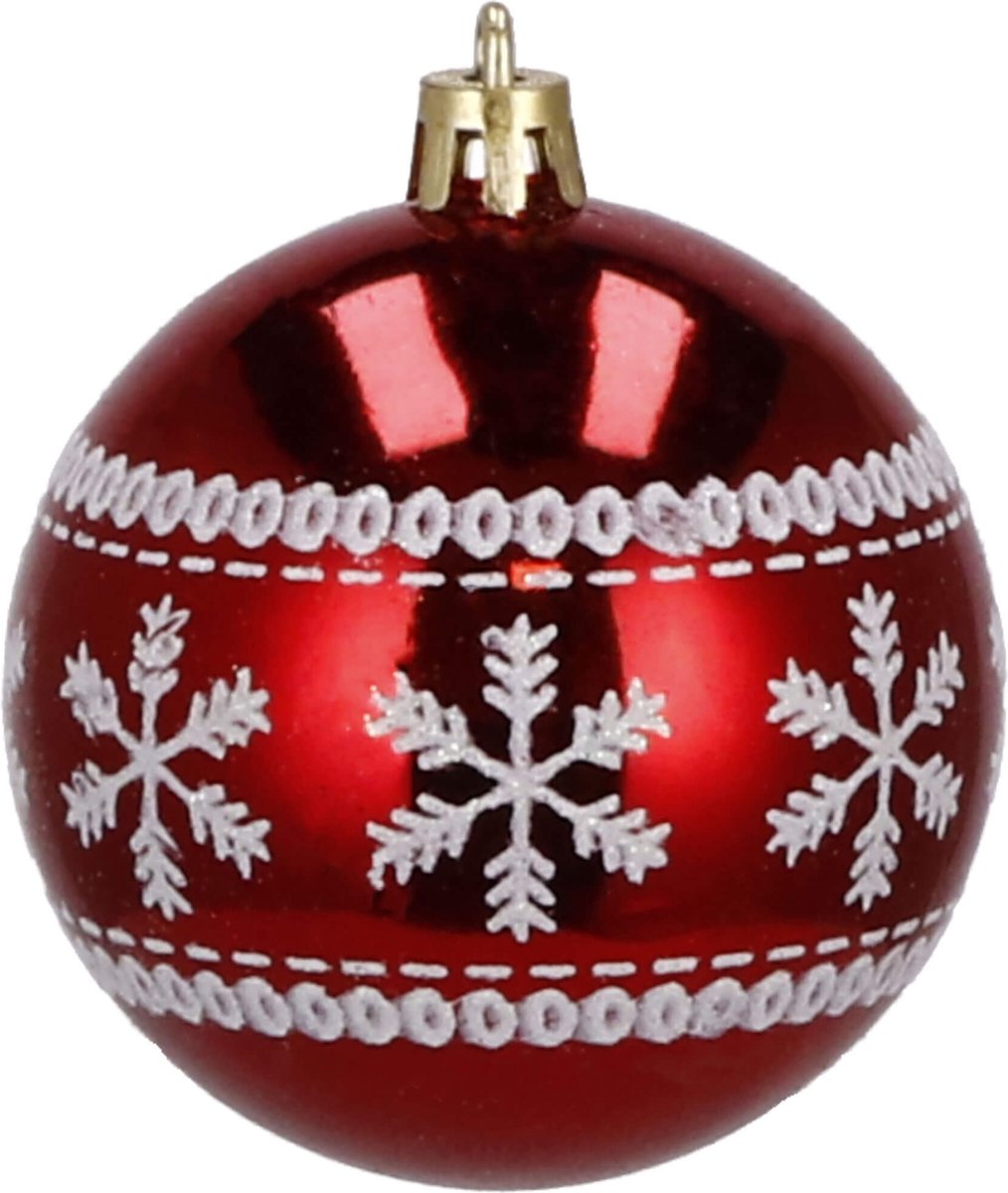 Mini kerstballen van glas, rood, 3 cm, 9 stuks