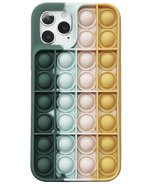 iPhone SE 2022 Back Cover Pop It Hoesje - Soft Case - Regenboog - Fidget - Apple iPhone SE 2022 - Groen / Lichtblauw