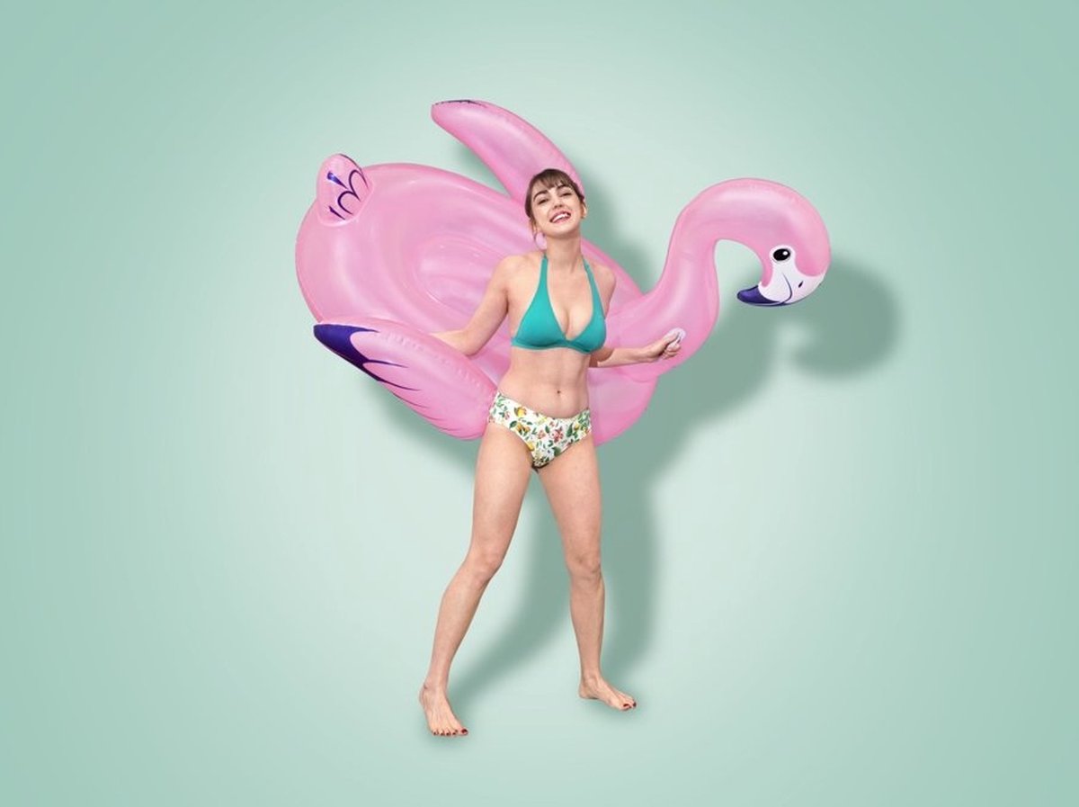Swim Essentials Opblaas Flamingo Neon Panterprint XXL | Zwembad DHZ