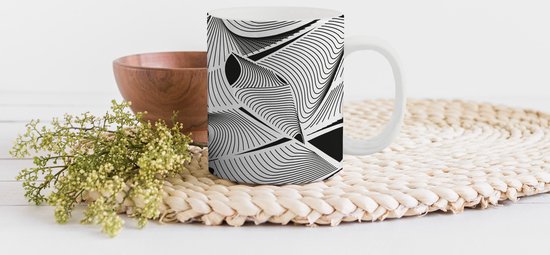 Mug - Tasse à café - Motif - Abstrait - Zwart Wit - Tasses - 350 ML - Tasse - Tasses à café - Tasse à thé