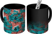 Magische Mok - Foto op Warmte Mokken - Koffiemok - Patroon - Jungle - Tijgerprint - Dieren - Magic Mok - Beker - 350 ML - Theemok
