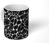 Mok - Koffiemok - Lavasteen - Patroon - Zwart - Mokken - 350 ML - Beker - Koffiemokken - Theemok