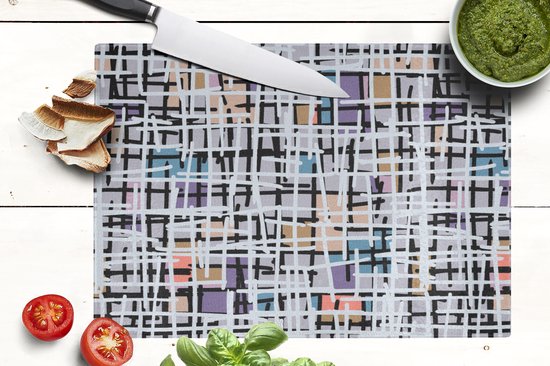 Glazen Snijplank - 39x28 - Lijn - Abstract - Patronen - Snijplanken Glas