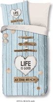 Good Morning Dekbedovertrek "houten planken / beach" - Multi - (140x200/220 cm) - Katoen