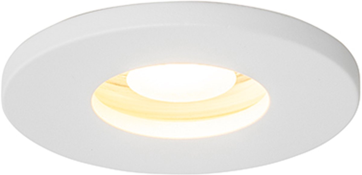 Qazqa badkamer inbouwspot, inbouwlamp - Shed - wit , max. 50W, geschikt voor led, 8.5cm, rond, IP54, ideale badkamerlamp lamp