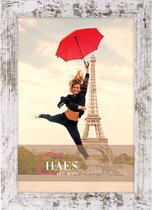 HAES DECO - Houten fotolijst Paris wit/bruin voor 1 foto formaat 20x30 - SP001216