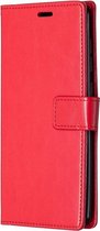 LuxeBass Telefoon Wallet Bookcase voor OnePlus Nord N100 - Portemonnee telefoonhoesje voor Bankpassen - Kunstleer - Siliconen Houder - Magnetische sluiten - Rood - telefoonhoes - gsm hoes - telefoonhoesjes - telefoonhoes - gsm hoes - gsm hoesjes