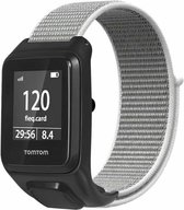 Nylon Smartwatch bandje - Geschikt voor TomTom Runner 3 nylon bandje - zeeschelp - Strap-it Horlogeband / Polsband / Armband