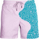 SEA'SONS - Zwembroek Jongens - Kleurveranderend - Doodle - Groen-Roze - Maat 98/104 (SEASONS - Kleur veranderend)