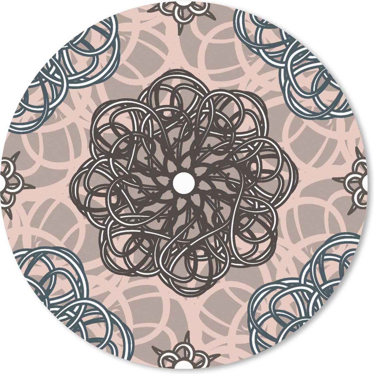 Muismat rond 40x40 cm - Mousepad Patronen - Abstract - Bloemen - Ronde muismatten