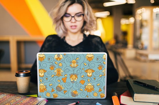 Sticker pour ordinateur portable - 14 pouces - Motifs - Vintage - Fleurs