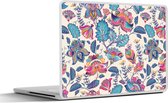 Laptop sticker - 15.6 inch - Regenboog - Bloemen - Schets - Patronen - 36x27,5cm - Laptopstickers - Laptop skin - Cover