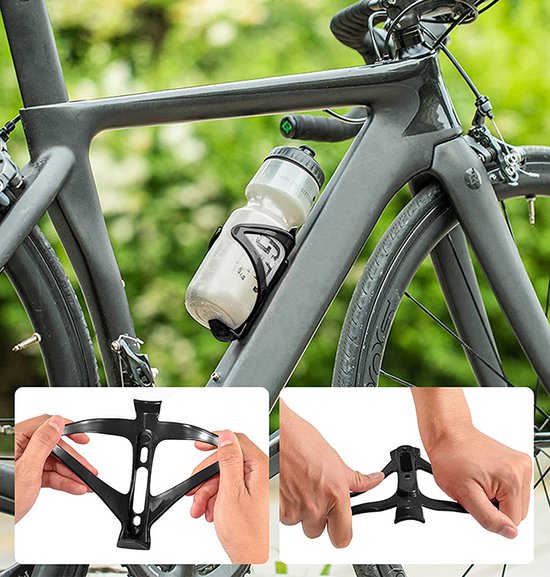 2 Stuks Universele Bidonhouders Fiets - Sterke en flexibele structuur - Afmeting 14.5x7.5x7.6cm - Zwart van Merkloos — afbeelding 3